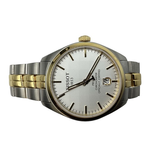 122 - Tissot, A Gents 38mm stainless steel and yellow metal cased wristwatch. Champagne dial market Tissot... 