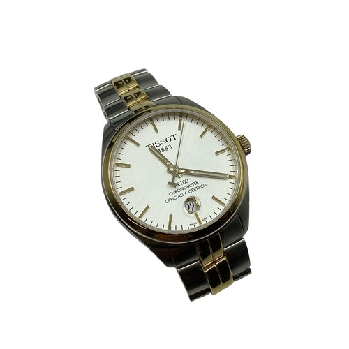 122 - Tissot, A Gents 38mm stainless steel and yellow metal cased wristwatch. Champagne dial market Tissot... 