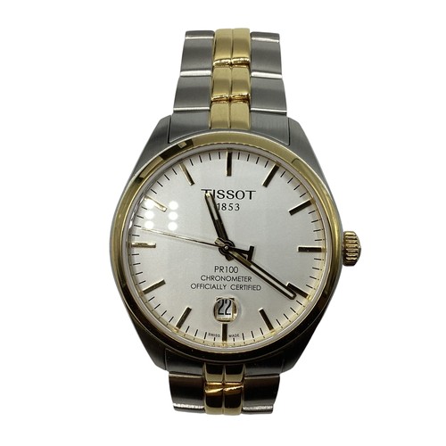 122 - Tissot, A Gents 38mm stainless steel and yellow metal cased wristwatch. Champagne dial market Tissot... 