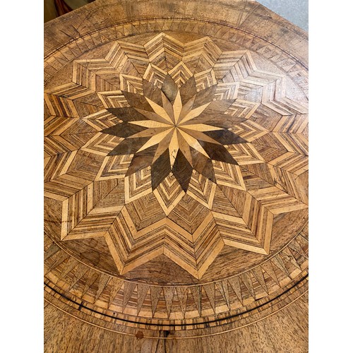 608 - Victorian multi specimen wood octagonal pedestal table 70 cm dia