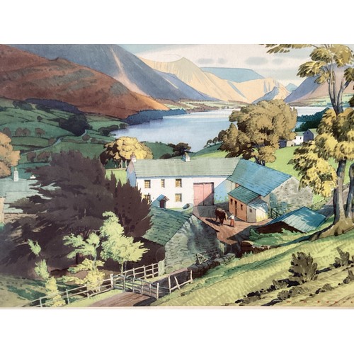 471 - W. Heaton Cooper. A glazed print together with a smaller example.