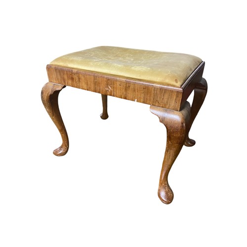 582 - Victorian mahogany serpentine stool, and three other stools and a mahogany commode stool