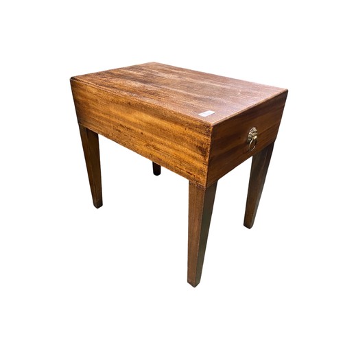 582 - Victorian mahogany serpentine stool, and three other stools and a mahogany commode stool