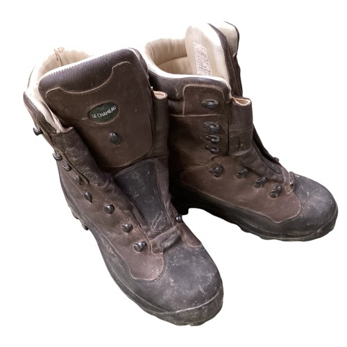 180 - Three pairs of brown leather boots to include Le Chameau walking boots, no laces, marked size UK 8; ... 