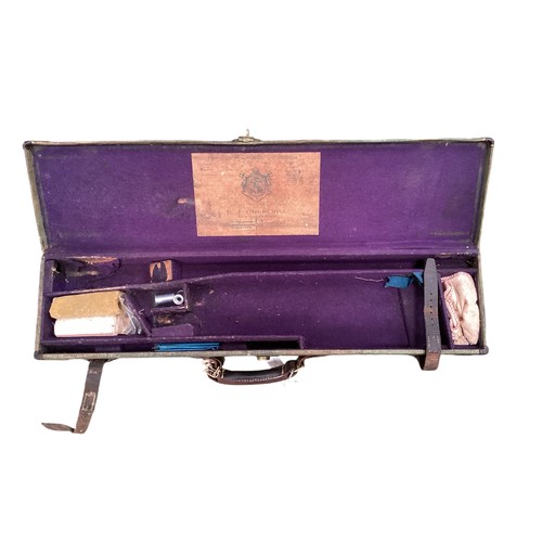 346 - Three gun cases and a cartridge belt:- a leather Stephen Grant & Joseph Lang, fitted interior and sn... 