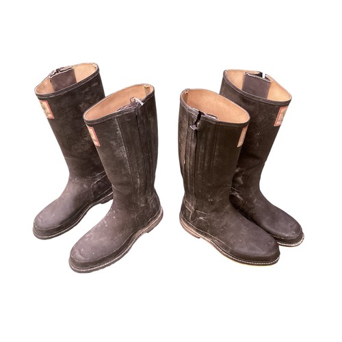 216 - Two pairs of Wellies: leather lined, full calf leather, Cordings in association with Hunter, both si... 