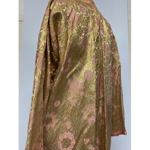 227 - A ornate gold coloured thread and pink trim  Kaftan, purchased in Marrakech in 1964, condition - som... 