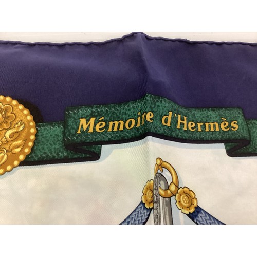 247 - Three Hermes scarves to include Napolian, Ledoux, Memoire d'Hermes Latham, Etriers , some slight sta... 