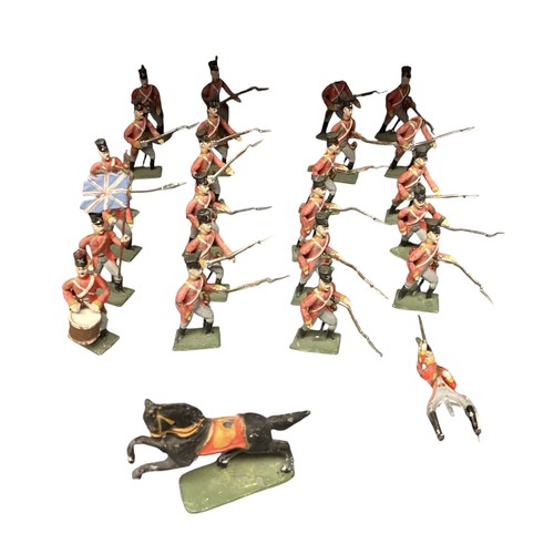 348 - A large collection of Britains and earlier hand painted lead toy soldiers, see all images. Some cond... 