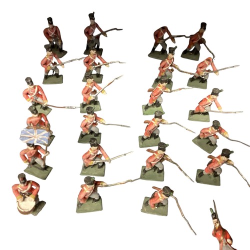 348 - A large collection of Britains and earlier hand painted lead toy soldiers, see all images. Some cond... 