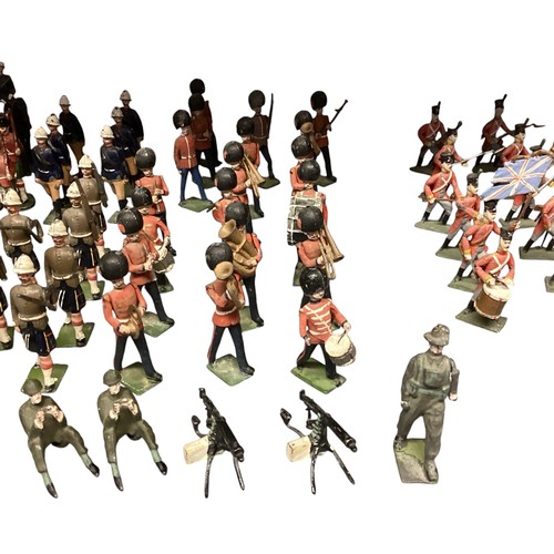 348 - A large collection of Britains and earlier hand painted lead toy soldiers, see all images. Some cond... 