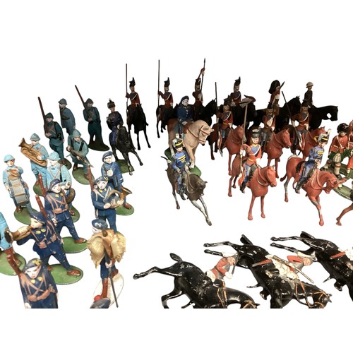 348 - A large collection of Britains and earlier hand painted lead toy soldiers, see all images. Some cond... 