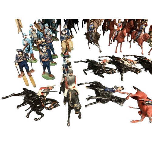 348 - A large collection of Britains and earlier hand painted lead toy soldiers, see all images. Some cond... 