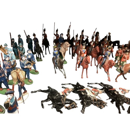 348 - A large collection of Britains and earlier hand painted lead toy soldiers, see all images. Some cond... 