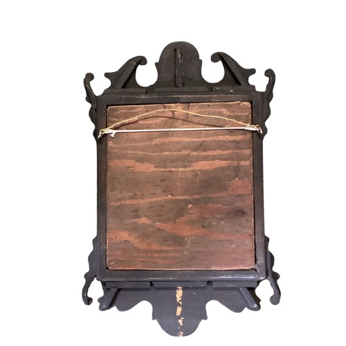 464 - A small veneered pier glass together with a partial gilt framed wall mirror. Largest: 49cm x 39cm.