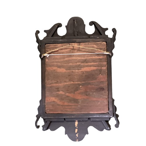 464 - A small veneered pier glass together with a partial gilt framed wall mirror. Largest: 49cm x 39cm.