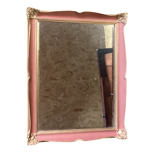 464 - A small veneered pier glass together with a partial gilt framed wall mirror. Largest: 49cm x 39cm.