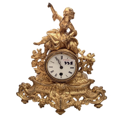 338 - Two French gilt mantle clocks.