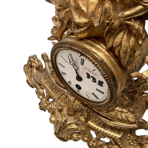 338 - Two French gilt mantle clocks.