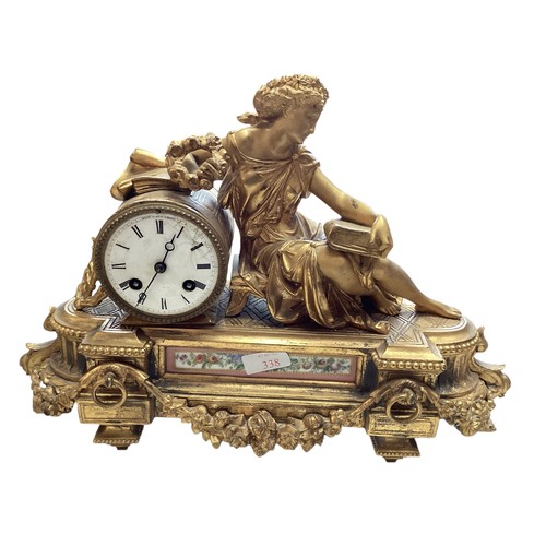 338 - Two French gilt mantle clocks.