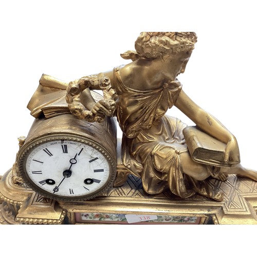 338 - Two French gilt mantle clocks.