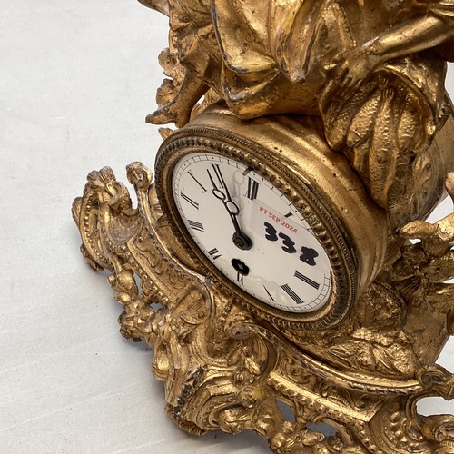 338 - Two French gilt mantle clocks.