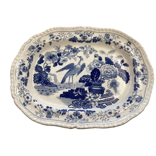 334 - A mixed collection of china to include a blue and white meat platters tureens , and other items.