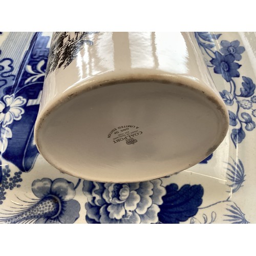 334 - A mixed collection of china to include a blue and white meat platters tureens , and other items.