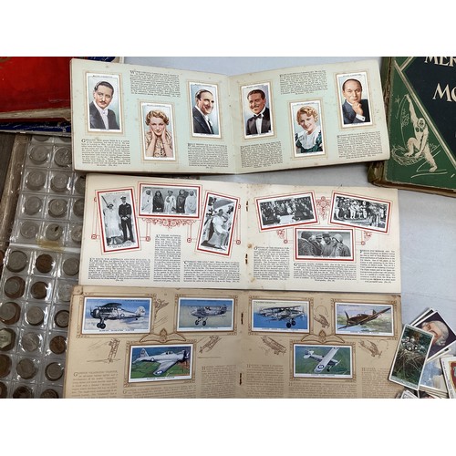 330 - A collection of cigarette cards and 20th century UK coinage.