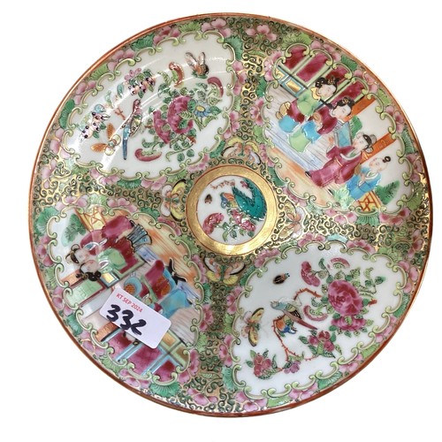 332 - A collection of Oriental ceramic items to include a set of famille rose plates and four lobed dish t... 