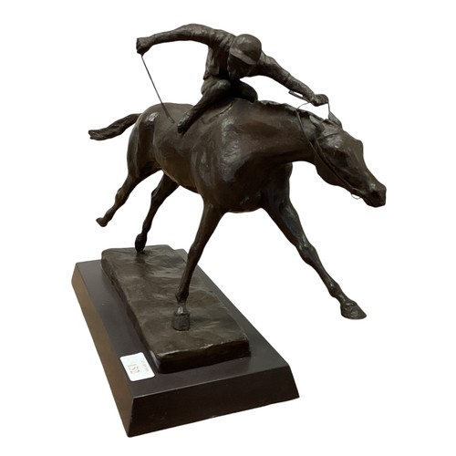 152 - PHILIP BLACKER (British B 1979), Bronze of jockey Lester Piggott riding a finish, 