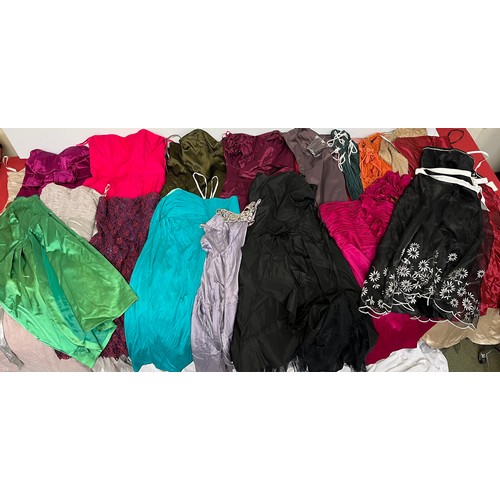 313 - A quantity of dresses 29, strapless/prom/ball/party dresses. Some worn, some never worn.