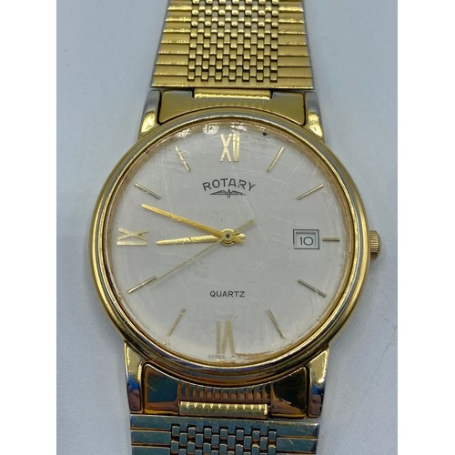 65 - Rotary wrist watch with metal strap