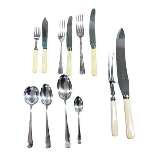 11 - A oak cased 12 person canteen of silver-plated cutlery