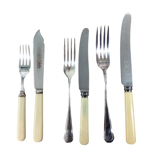 11 - A oak cased 12 person canteen of silver-plated cutlery