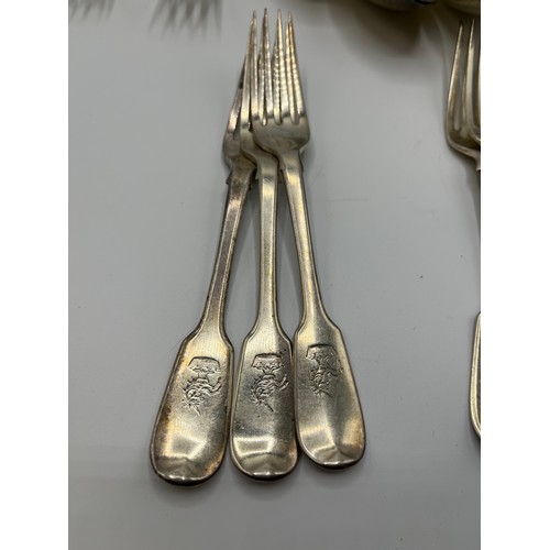 35 - A 19th century  sterling silver flatware service. Various dates and makers. William Cripps. London, ... 