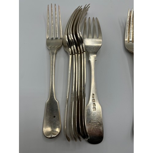 35 - A 19th century  sterling silver flatware service. Various dates and makers. William Cripps. London, ... 