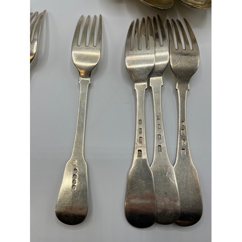 35 - A 19th century  sterling silver flatware service. Various dates and makers. William Cripps. London, ... 