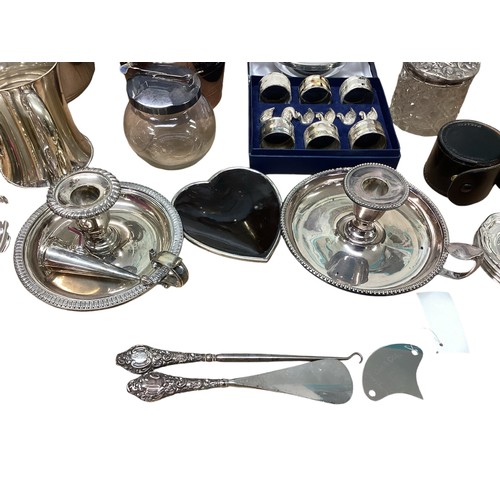 17 - A large collection of silver plated wares to include ice bucket,  tankards etc,