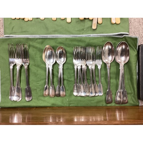 8 - A 12 person canteen of silver plated cutlery together with other boxed silver plated items.