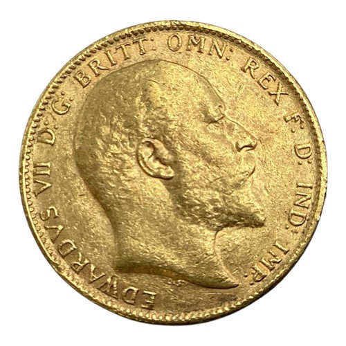 5 - An Edward VII 1908 gold sovereign. 8.00g.