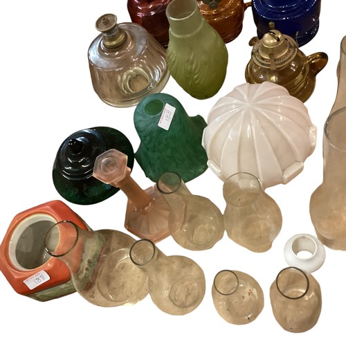 188 - A quantity of hand held oil lamps, and other various miscellaneous accessories and parts, see all im... 