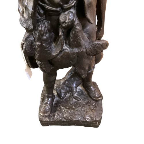 179 - After Auguste Moreau (1834-1917). filled bronze figure. 'The boy hunter' cast signature to base.  52... 