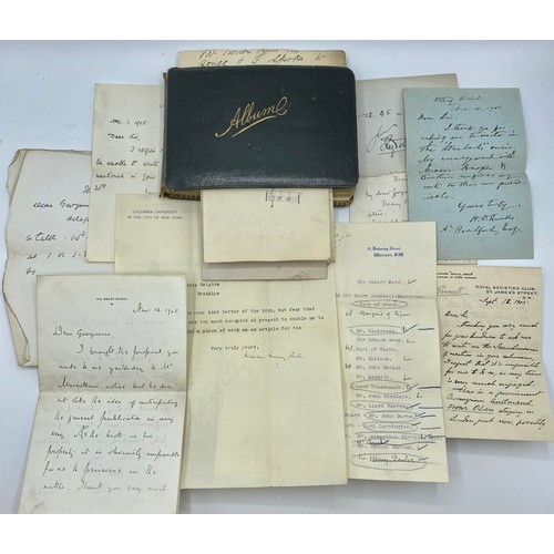 195 - An Autograph book, with letter from Winston Churchill. on headed note paper, 105 Mount Street, Nov 1... 