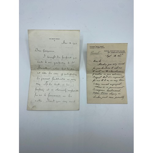 195 - An Autograph book, with letter from Winston Churchill. on headed note paper, 105 Mount Street, Nov 1... 