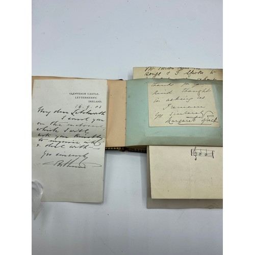 195 - An Autograph book, with letter from Winston Churchill. on headed note paper, 105 Mount Street, Nov 1... 