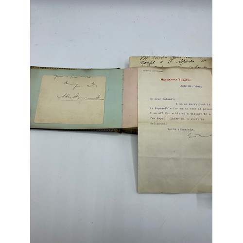 195 - An Autograph book, with letter from Winston Churchill. on headed note paper, 105 Mount Street, Nov 1... 