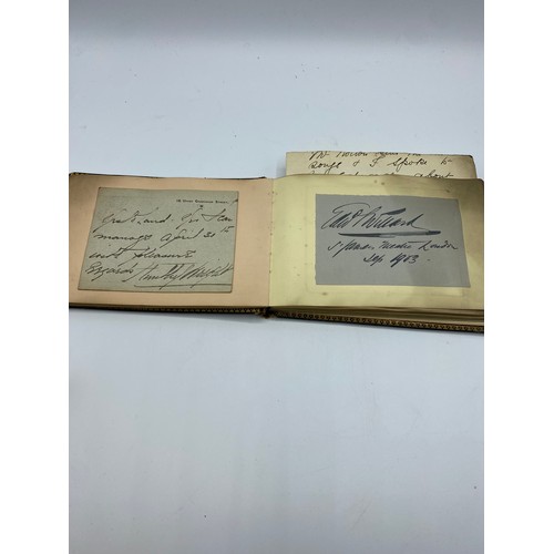 195 - An Autograph book, with letter from Winston Churchill. on headed note paper, 105 Mount Street, Nov 1... 