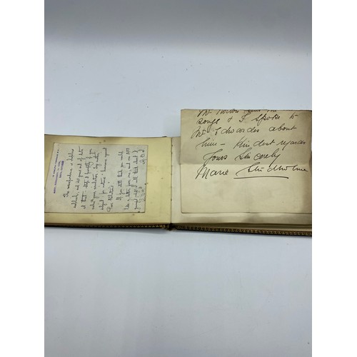 195 - An Autograph book, with letter from Winston Churchill. on headed note paper, 105 Mount Street, Nov 1... 