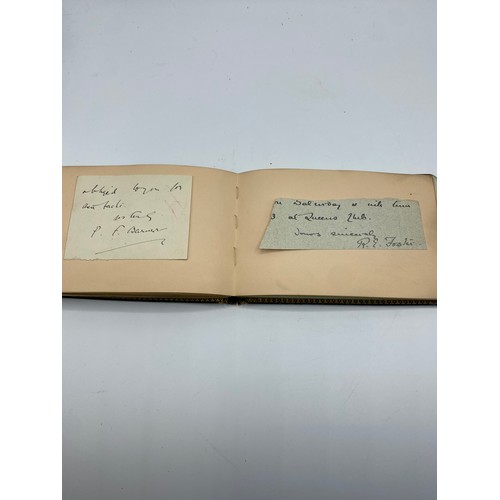 195 - An Autograph book, with letter from Winston Churchill. on headed note paper, 105 Mount Street, Nov 1... 